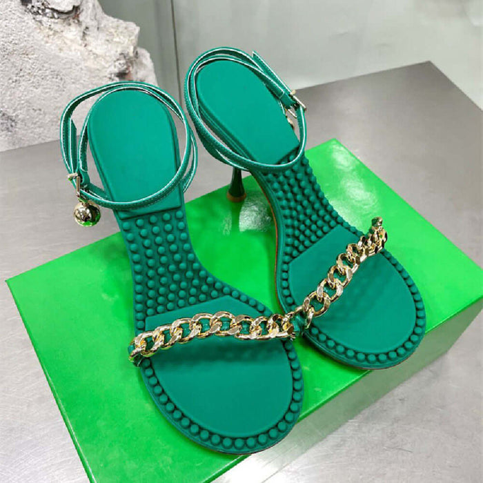 Women's Fashion Massage Fingerboard Leather Sandals Elegant Casual Style
