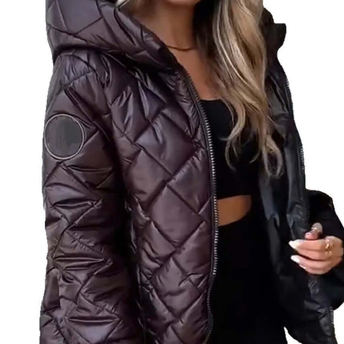 Womens Lightweight Hooded Warm Short Jacket casual daily outfit styling