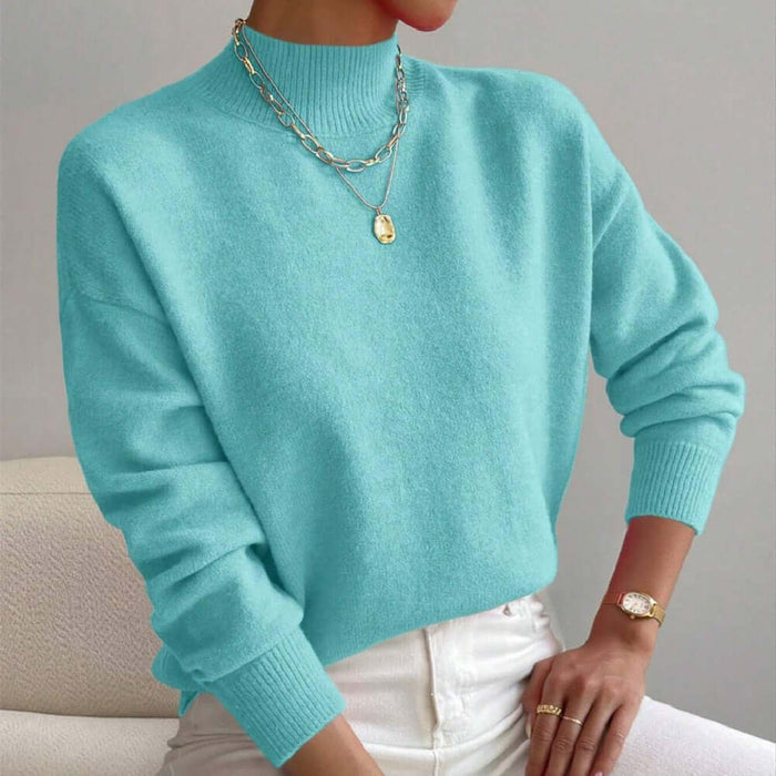 Womens Mid High Neck Sweater soft touch material.