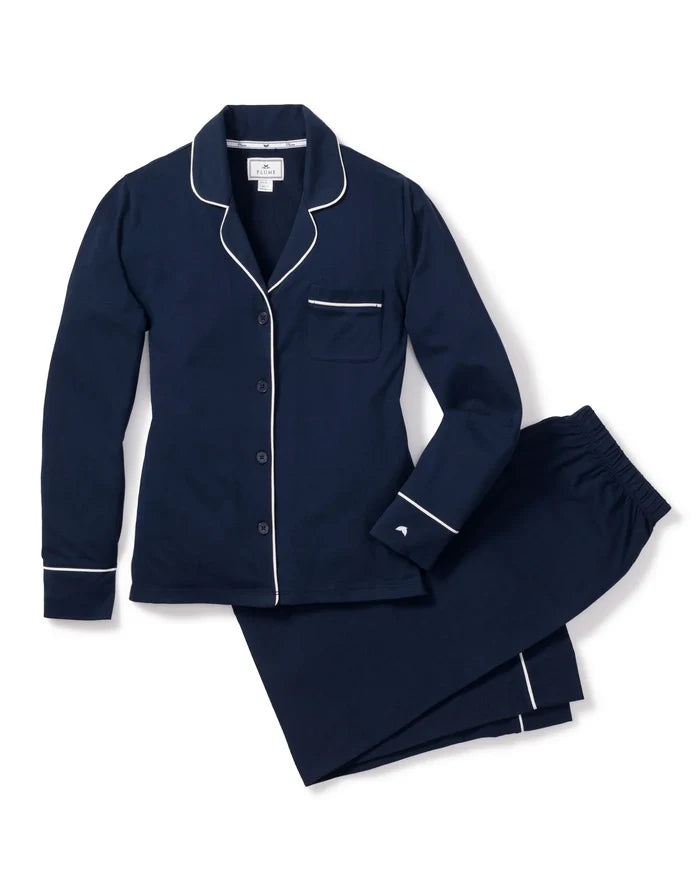 Women’s Pima Pajama Set in Navy - Molly + Kate