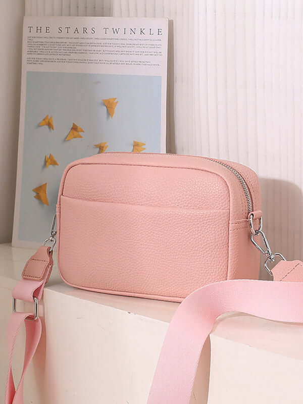 Womens Small Square PU Leather Shoulder Bag PU texture close up