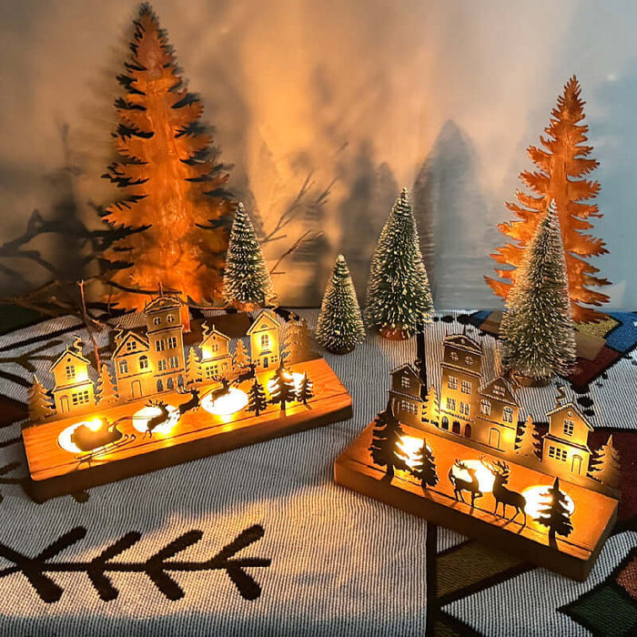 Wrought Iron Christmas Tree Candle Holder Decor front view