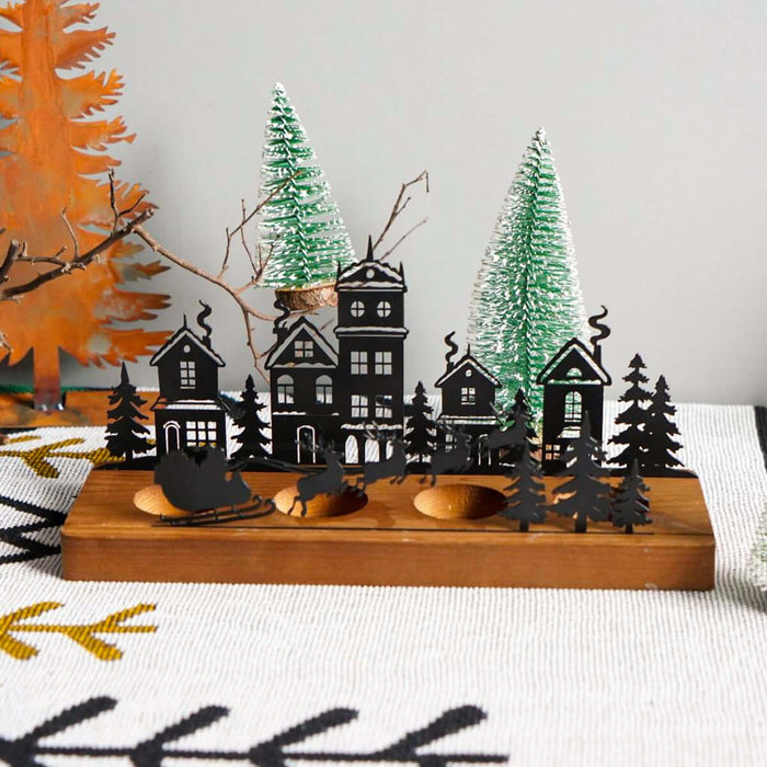 Wrought Iron Christmas Tree Candle Holder Decor small size model