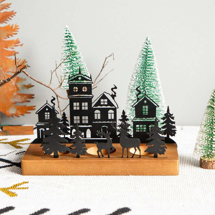 Wrought Iron Christmas Tree Candle Holder Decor large size model