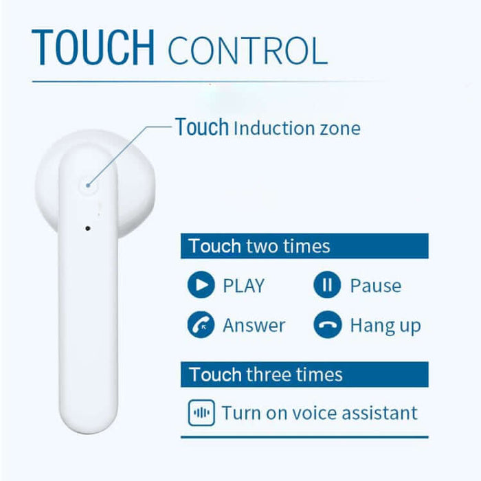 x26 tws wireless bluetooth 5.0 touch earphones top view