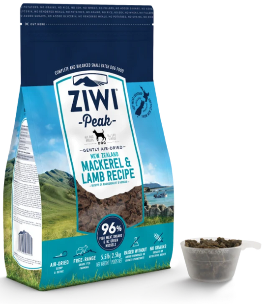 Ziwi Peak Air Dried Dog Food - Mackerel & Lamb Recipe - Dog.Dog.Cat.