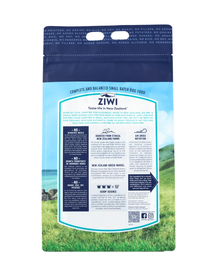 Ziwi Peak Air Dried Dog Food - Mackerel & Lamb Recipe - Dog.Dog.Cat.